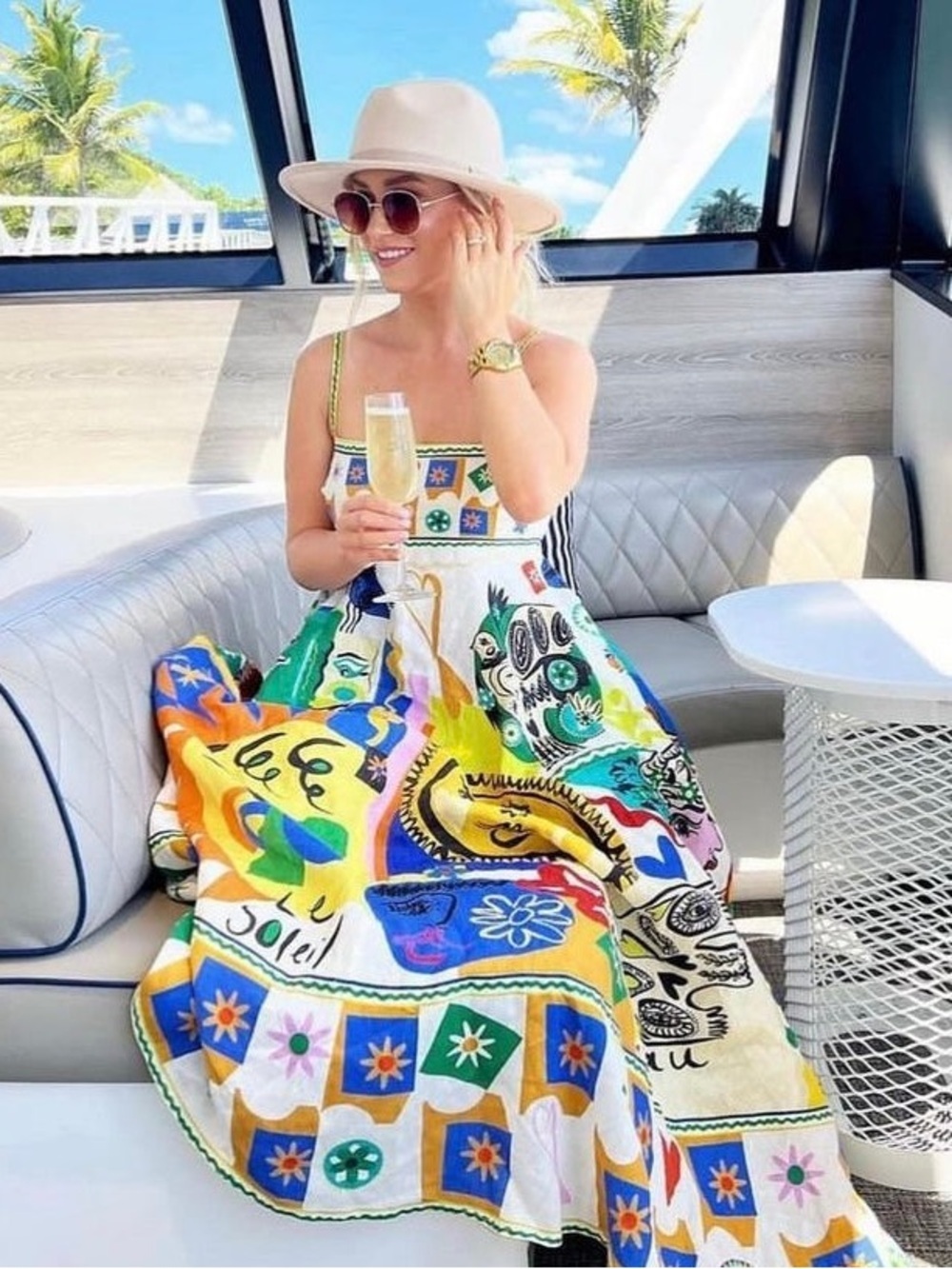 Commense Colorful Abstract Print Dress - Picture 2 of 7